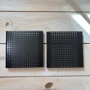 Crate & Barrel EUC Set of 2 Black Metal Trivets Hot Plates